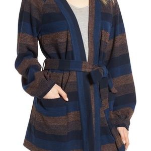 Nordstrom Hinge Stripe Wrap Front Jacket